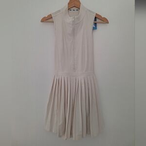 Prince Cream Zip-Front Midi Dress